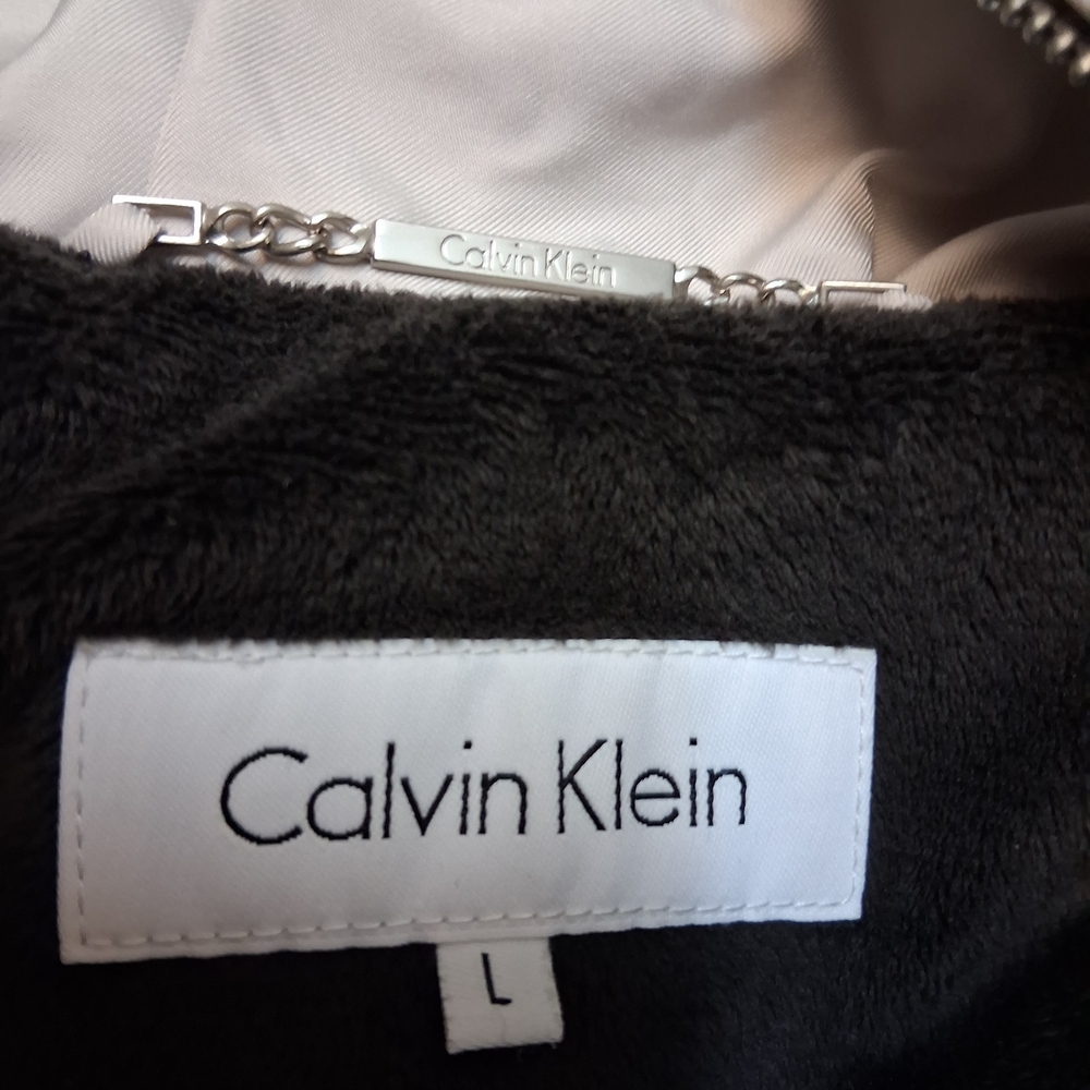 Calvin Klein Women's Metallic Gray Puffer Jacket Women Size L - Picture 2 of 12